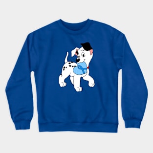 Dalmatian with blue awareness ribbon Crewneck Sweatshirt